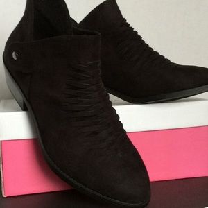 Black suede booties
